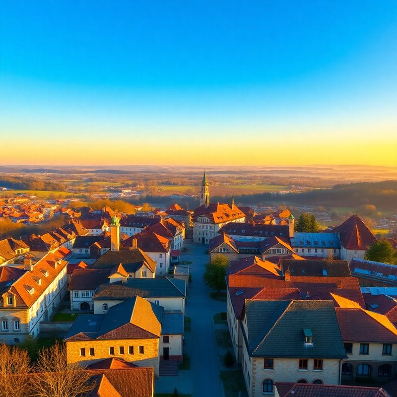 Pogled iz zraka na Mursko Soboto in ravnice Pomurja